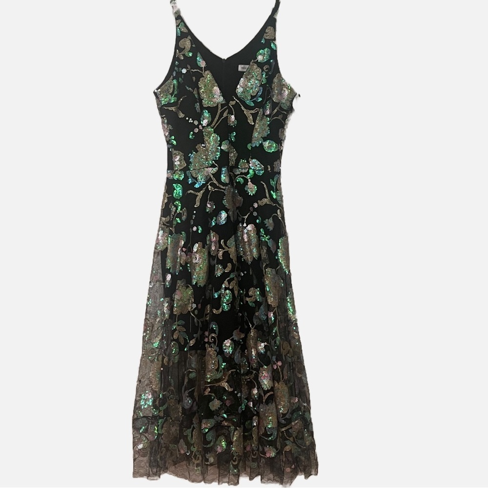 Dress The population Sequin Embroidered Floral Midi Black Dress S - Picture 5 of 10